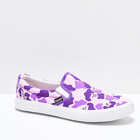 Ripndip Shoes - RIPNDIP Slip-On Purple Nermal Camo Shoes Women's